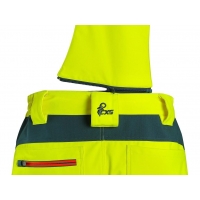 Nohavice CXS BEDFORD, výstražné, pánske, softshell, žlto-petrolová, veľ. 
