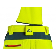 Nohavice CXS BEDFORD, výstražné, pánske, softshell, žlto-petrolová, veľ. 