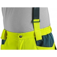 Nohavice CXS BEDFORD, výstražné, pánske, softshell, žlto-petrolová, veľ. 