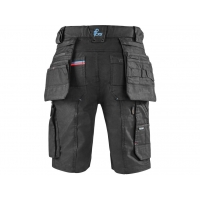 Kraťasy CXS LEONIS, pánske, čierne s modro/červenými doplnkami, veľ. 