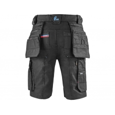 Kraťasy CXS LEONIS, pánske, čierne s modro/červenými doplnkami, veľ. 