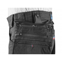 Kraťasy CXS LEONIS, pánske, čierne s modro/červenými doplnkami, veľ. 