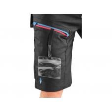 Kraťasy CXS LEONIS, pánske, čierne s modro/červenými doplnkami, veľ. 