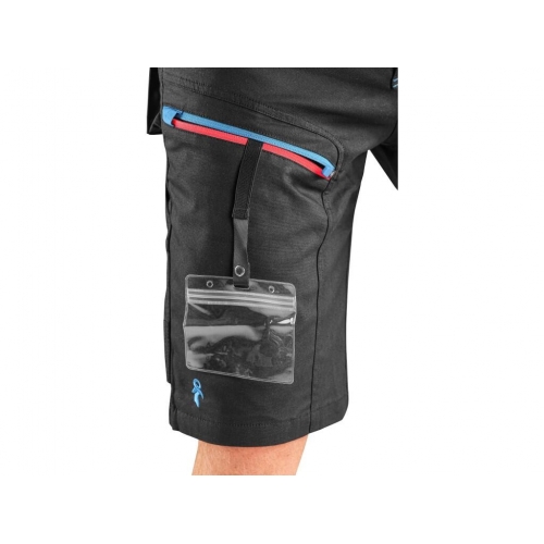 Kraťasy CXS LEONIS, pánske, čierne s modro/červenými doplnkami, veľ. 