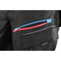 Kraťasy CXS LEONIS, pánske, čierne s modro/červenými doplnkami, veľ. 