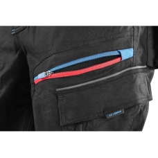 Kraťasy CXS LEONIS, pánske, čierne s modro/červenými doplnkami, veľ. 