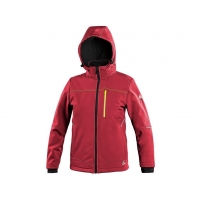 Bunda CXS STRETCH, detská, softshell, červená, veľ. 