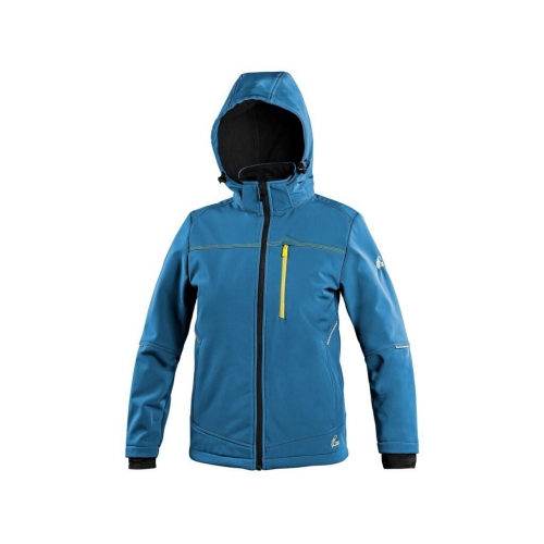 Bunda CXS STRETCH, detská, softshell, stredne modrá, veľ. 