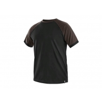 Tričko s krátkym rukávom OLIVER, čierno-hnedé