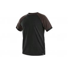 Tričko s krátkym rukávom OLIVER, čierno-hnedé