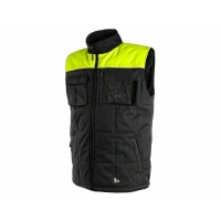Men's winter vest SEATTLE, fleece, black-yellow