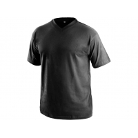T-shirt Dalton, V-neck, short sleeves, black