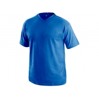 T-shirt with short sleeves DALTON, V-neck, medium blue