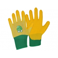 Gloves DRAGO, children's, dipped in nitrile, yellow