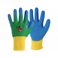 Gloves DRAGO, children's, dipped in nitrile, blue