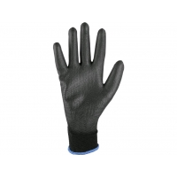 Gloves CXS BRITA BLACK, dipped in polyurethane
