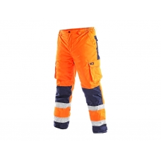 Nohavice CXS CARDIFF, výstražné, zateplené, pánske, oranžové