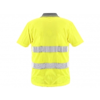 Men's reflective polo shirt DOVER, yellow, sizing.