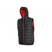 OVERLAND winter vest, men's, black-red