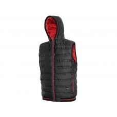 OVERLAND winter vest, men's, black-red