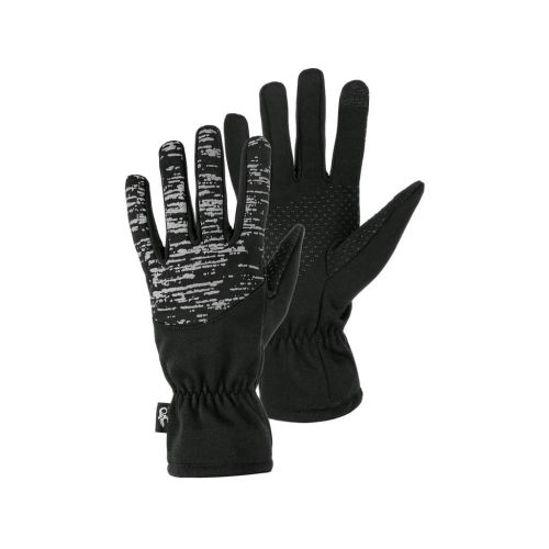 Winter gloves FREY, black with reflective print