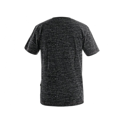 T-shirt CXS DARREN, short sleeve, printed CXS logo, black