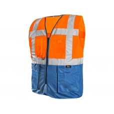 Vest BOLTON, warning vest, orange-blue