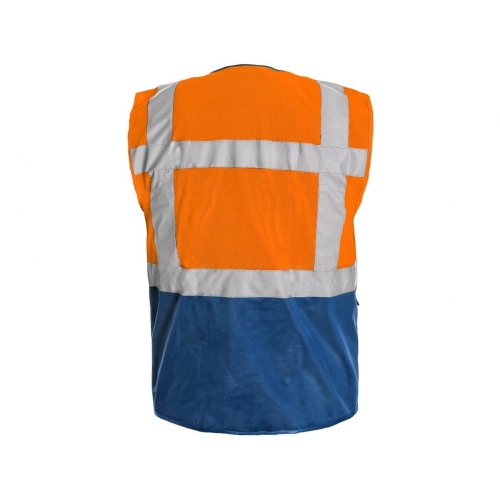 Vest BOLTON, warning vest, orange-blue