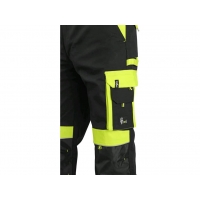 Waist trousers CXS SIRIUS BRIGHTON, 170-176cm, black-yellow