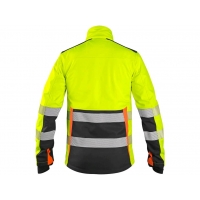 Bunda CXS BENSON, výstražná, softshell, žlto-čierna