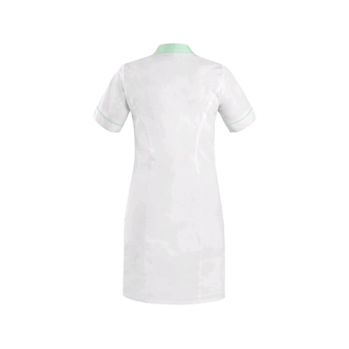 Dámske šaty CXS BELLA biele so zelenými doplnkami