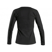 T-shirt CXS MARY, ladies, v-neck, long sleeves, black