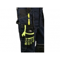 Clip for hanging small items on clothing, reflective yellow