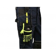 Clip for hanging small items on clothing, reflective yellow