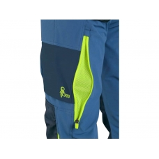 CXS NAOS men's trousers, blue-blue, HV yellow accessories