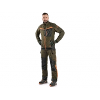 Blouse CXS NAOS, men's, khaki-olive, HV orange accessories