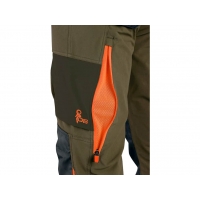 Nohavice CXS NAOS pánske, khaki-olivová, HV oranžové doplnky