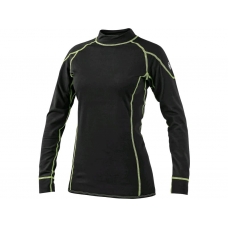 Women's functional T-shirt REWARD, long. sleeves, black-green, sizing.