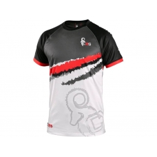 T-shirt CXS SPORTY, short sleeve, grey - red