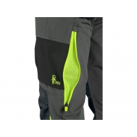 CXS NAOS men's trousers, grey-black, HV yellow accessories
