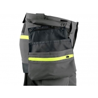 CXS NAOS men's trousers, grey-black, HV yellow accessories
