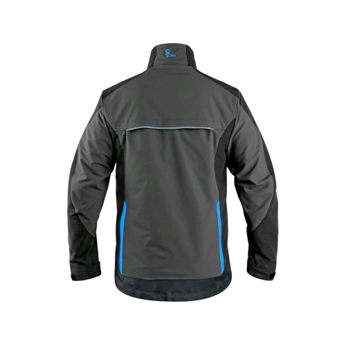 CXS NAOS blouse, men's, grey-black, HV blue accessories