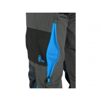 CXS NAOS men's trousers, grey-black, HV blue accessories
