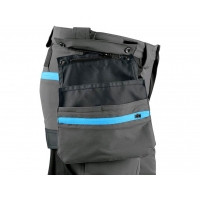 CXS NAOS men's trousers, grey-black, HV blue accessories