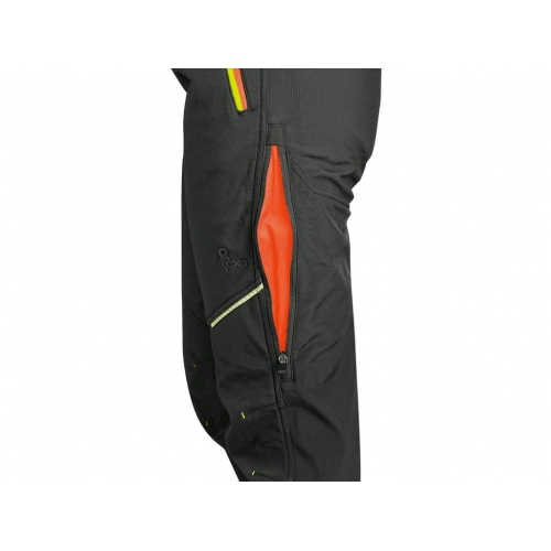 CXS TRENTON winter softshell trousers, men's, black with HV yellow/orange accessories