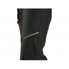 CXS TRENTON winter softshell trousers for children, black with HV yellow/orange accessories