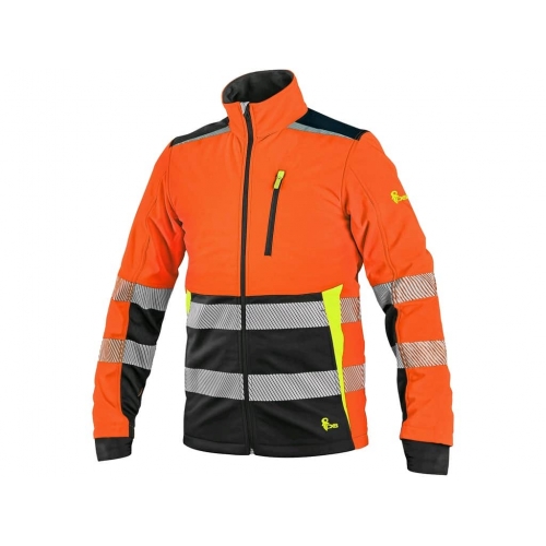 CXS BENSON, warning jacket, softshell, orange-black