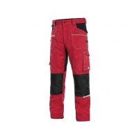 Nohavice CXS STRETCH, pánske, červeno - čierne