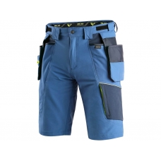 CXS NAOS men's shorts, blue-blue, HV yellow accessories