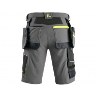 Kraťasy CXS NAOS pánske, šedo-čierne, HV žlté doplnky